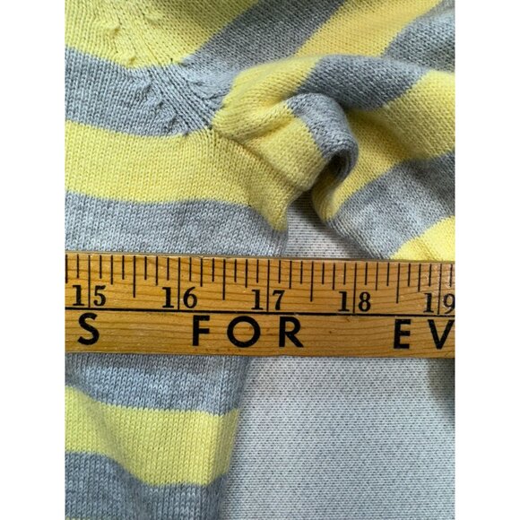 Talbots Womens Petite Striped Knit Sweater SP Yellow & Gray Casual - Picture 7 of 10